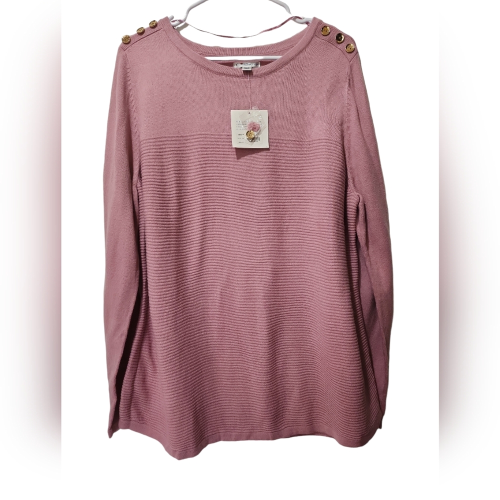 Sweater Ribbed NWT craft and borrow women's pink  long sleeve XXL